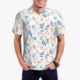 thumbnail image 1 of Kdxio Tulips Flowers Print Men's Short Sleeve Polo Shirt,Midweight Men's Shirt, 1 of 6