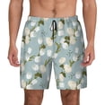 thumbnail image 1 of Kdxio Tulips Flowers Print Men's Swim Trunks with Compression Liner 7 Inch Inseam Quick Dry Swim Shorts, 1 of 7