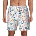 thumbnail image 1 of Kdxio Tulips Flowers Print Men's Swim Trunks with Compression Liner 7 Inch Inseam Quick Dry Swim Shorts, 1 of 7