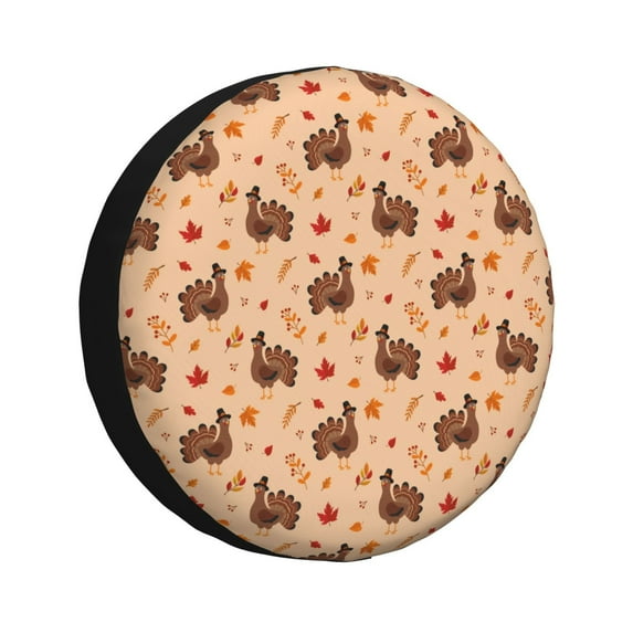 Kdxio Turkey And Autumn Leaves for Tire Cover Wheel Protectors Tyre Covers Weatherproof Wheel Covers Universal Fit for Trailer Rv SUV Truck Camper Travel Trailers 17 inch