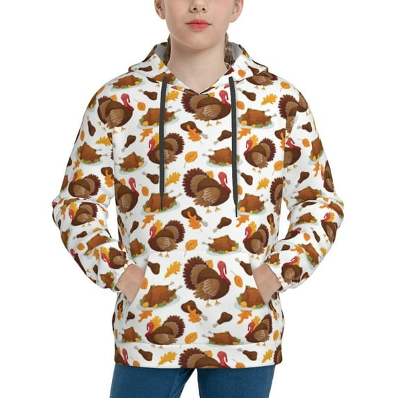 Kdxio Turkey And Thanksgiving3 Pattern Boys Athletic Unisex Boys Girls Hoodie with Pocket Sweatshirts-Medium