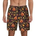 thumbnail image 1 of Kdxio Turkey Bird Print Men's Swim Trunks with Compression Liner 7 Inch Inseam Quick Dry Swim Shorts, 1 of 5