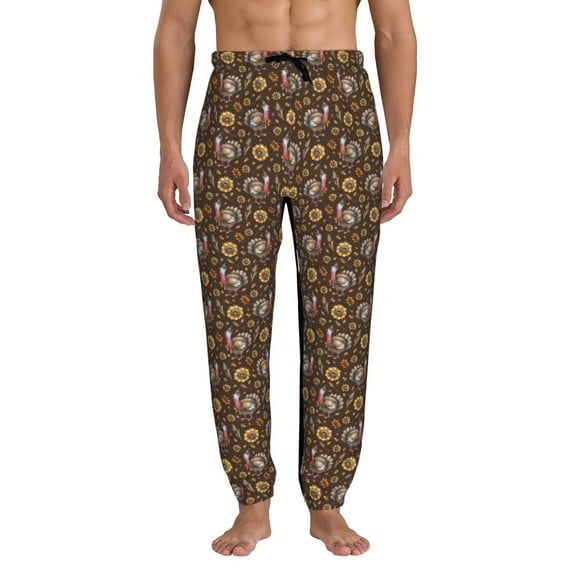 Kdxio Turkey Sunflower Harvest Pattern Joggers,Sweatpants for Men with Pockets-XX-Large