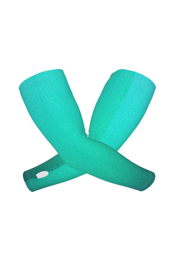 Turquoise Light Blue Print UV Sun Protection Arm Sleeves - Tattoo Cover Up - Basketball Arm Sleeve UPF 50 Cooling for Men Women