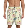 Kdxio Turtle Crab Sea Horse Print Mens Sleep Shorts Bottoms Soft Comfy