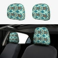 Kdxio Turtles And Seahorses Pattern Print 2 Piece Car Head Rest Covers