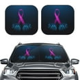 thumbnail image 1 of Kdxio Two Human Hands Are Holds Pink Ribbon Awareness Print 2-Piece Sun Shade Front Windshield - Foldable Car Front Window Sunshades For Most Sedans Suv Truck, 1 of 6