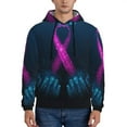 thumbnail image 1 of Kdxio Two Human Hands are Holds Pink Ribbon Awareness Print Mens Casual Hooded Collar Drawstring Hoodies Pullover Sweatshirts Casual Long Sleeve Shirts-Large, 1 of 7