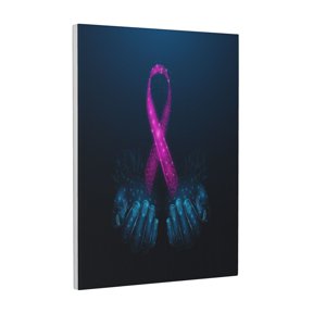 Kdxio Two Human Hands are Holds Ribbon Awareness Pattern Canvas Wall Art 12x16 Inches - Waterproof HD Print Solid Wood Frame for Living Room & Bathroom,Vertical