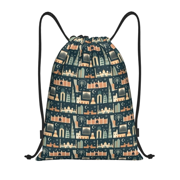 Kdxio UAE Travel1 1 Print Drawstring Backpack Bag,Waterproof Draw String Back Sack, Gym Drawstring Bags Swim Bag For Unisex