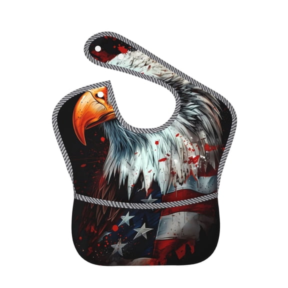 Kdxio USA Bald Eagle Bibs For Babies, Baby Bibs for Eating, Toddler Bibs, Waterproof Bibs, Feeding Bibs, for Toddlers, Boys, Girls