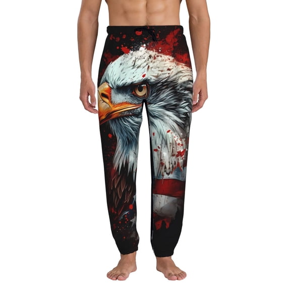 Kdxio USA Bald Eagle Pattern Joggers,Sweatpants for Men with Pockets-3X-Large