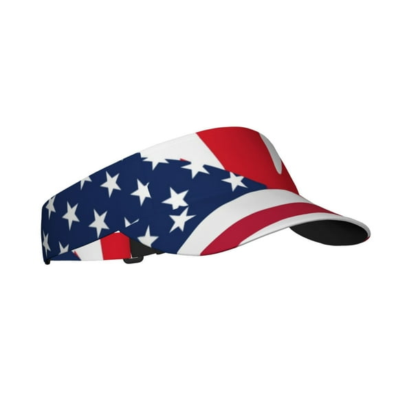 Kdxio USA Canada Flag Print Sun Visor Hat Golf Visor Adjustable Velcro Outdoor Sports Cap for Men Women