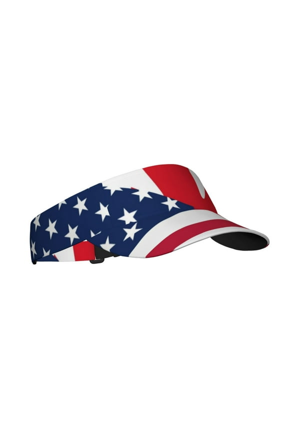 USA Canada Flag Print Sun Visor Hat Golf Visor Adjustable Velcro Outdoor Sports Cap for Men Women