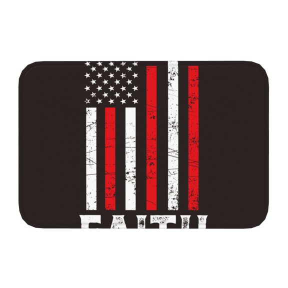 Kdxio USA Flag Cross,16" x 24", Non-Slip Front Door Mats,Outdoor Welcome Mat Washable