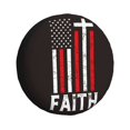 thumbnail image 1 of Kdxio USA Flag Cross for Tire Cover Wheel Protectors Tyre Covers Weatherproof Wheel Covers Universal Fit for Trailer Rv SUV Truck Camper Travel Trailers 15 inch, 1 of 5