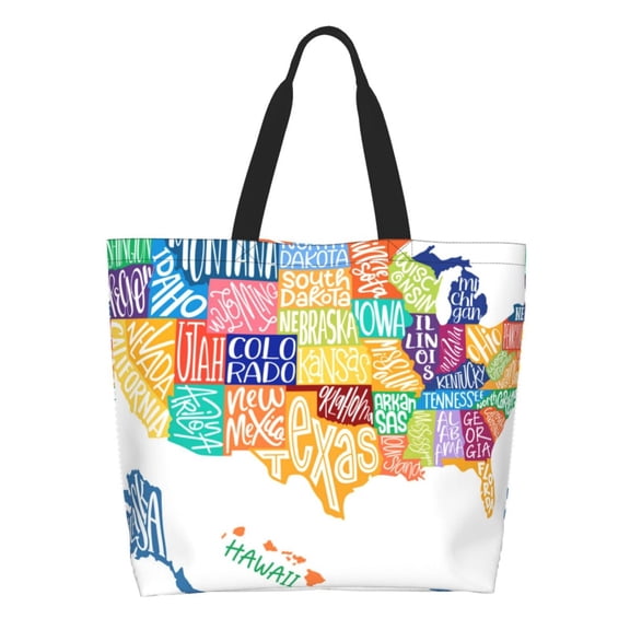 Kdxio USA MAP Casual Tote Bags Women Big Capacity Shoulder Bag for Women Travel Shoulder Bags Handbags