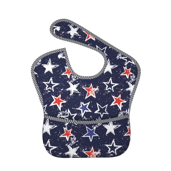 Kdxio USA Stars Bibs For Babies, Baby Bibs for Eating, Toddler Bibs, Waterproof Bibs, Feeding Bibs, for Toddlers, Boys, Girls