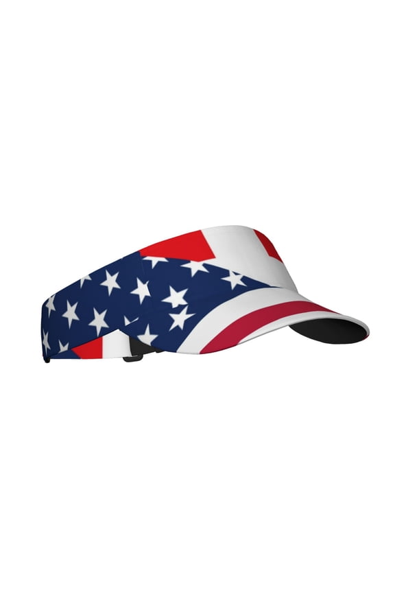 USA Switzerland Print Sun Visor Hat Golf Visor Adjustable Velcro Outdoor Sports Cap for Men Women