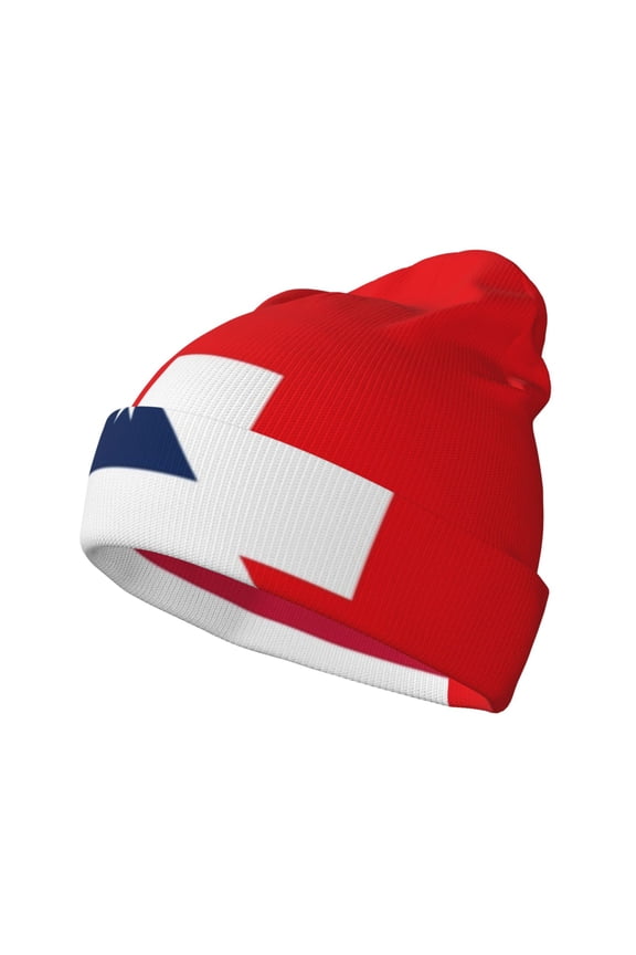 USA Switzerland Winter Beanie for Men Women Beanie Knit Hat Cuffed Cap Beanie Knit Chunky Snow Cap