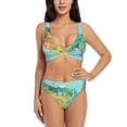 thumbnail image 1 of Kdxio USA Tourist Map Print Women's 2 Piece High Waisted Wrap Spaghetti Strap Summer Swimsuit Bikini Set-Medium, 1 of 7