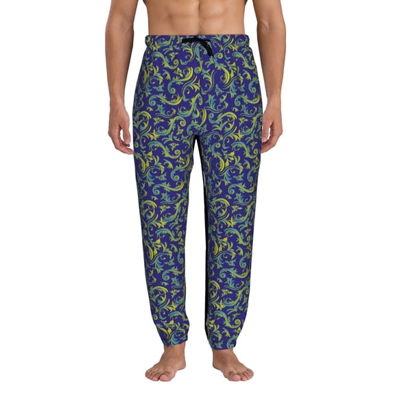 Kdxio Uncaria Flower Pattern Joggers,Sweatpants for Men with Pockets-Small