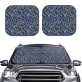 thumbnail image 1 of Kdxio Uncaria Flower Print 2-Piece Sun Shade Front Windshield - Foldable Car Front Window Sunshades for Most Sedans SUV Truck, 1 of 6
