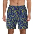 thumbnail image 1 of Kdxio Uncaria Flower Print Men's Swim Trunks with Compression Liner 7 Inch Inseam Quick Dry Swim Shorts, 1 of 7