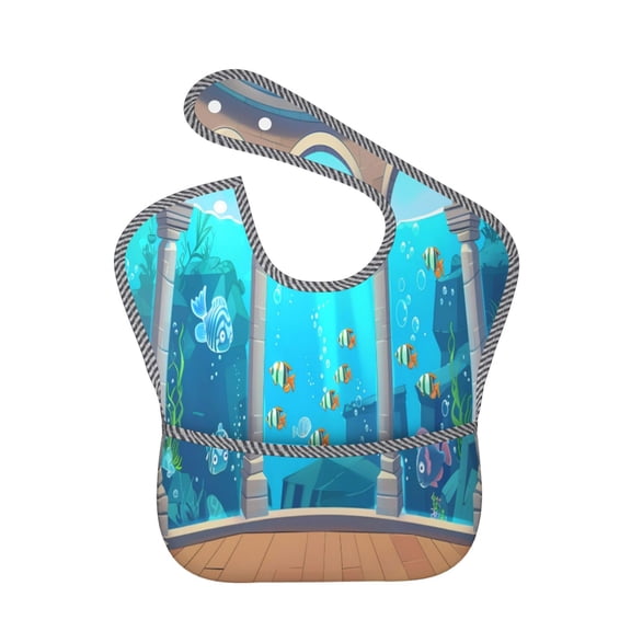 Kdxio Underwater Aquarium Arches Bibs For Babies, Baby Bibs for Eating, Toddler Bibs, Waterproof Bibs, Feeding Bibs, for Toddlers, Boys, Girls