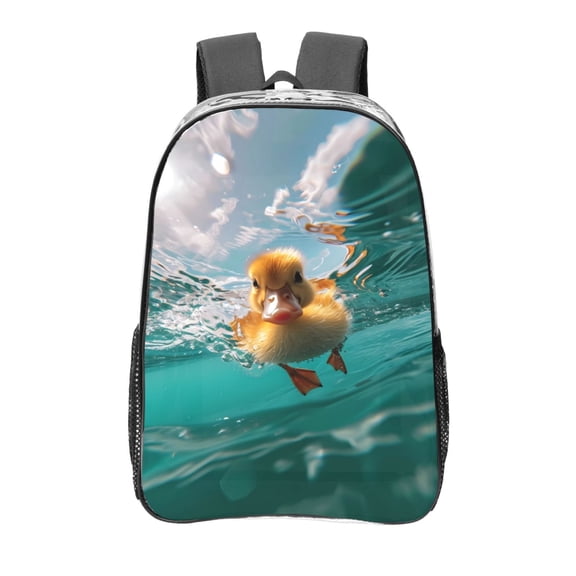 Kdxio Underwater Swimming Duck Clear Backpack, Transparent Bookbag for School for Women Men, Capacity Clear Bag for College, Travel