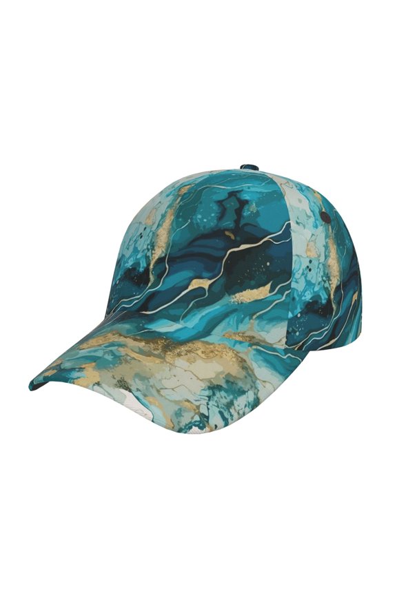 Unisex Abstract Ocean Currents Pattern Baseball Cap Unisex Washed Classic Adjustable Hat