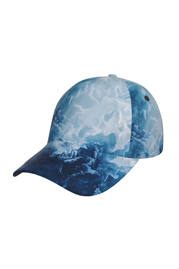 Unisex Abstract Ocean Waves Pattern Baseball Cap Unisex Washed Classic Adjustable Hat