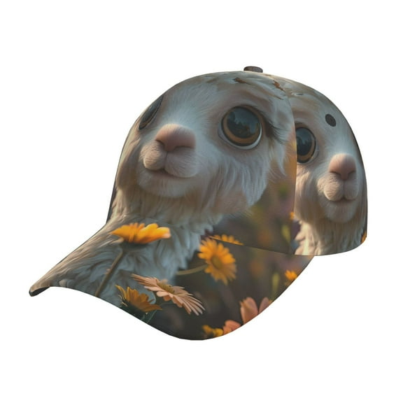 Kdxio Unisex Adorable Llama In Flowers Pattern Baseball Cap Unisex Washed Classic Adjustable Hat