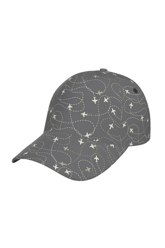 Unisex Airplane Routes Around The World Pattern Baseball Cap Unisex Washed Classic Adjustable Hat