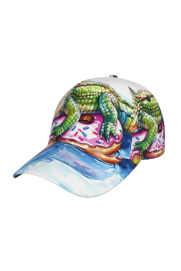 Unisex Alligator Donut Pool Float Pattern Baseball Cap Unisex Washed Classic Adjustable Hat