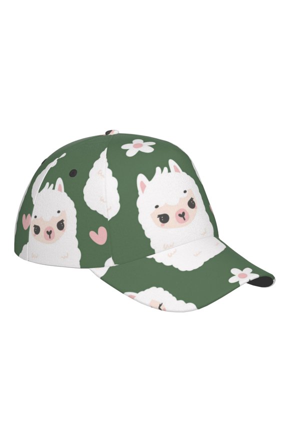 Unisex Alpaca Faces Pattern Baseball Cap Unisex Washed Classic Adjustable Hat