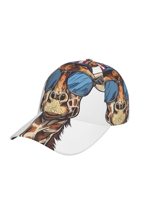 Unisex American Giraffe Style Pattern Baseball Cap Unisex Washed Classic Adjustable Hat