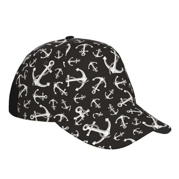 Kdxio Unisex Anchor Pattern Baseball Cap Unisex Washed Classic Adjustable Hat