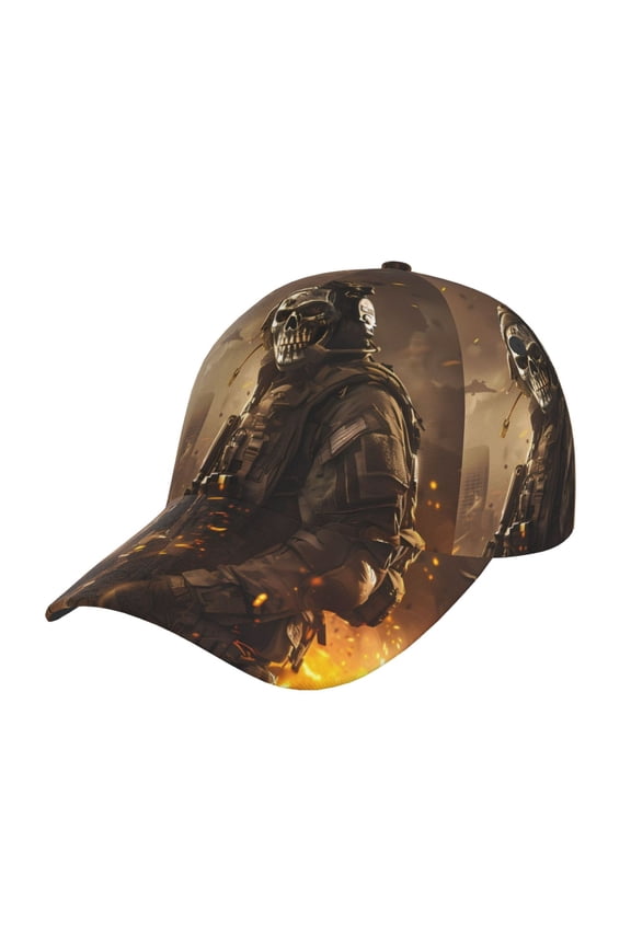 Unisex Apocalyptic Skull Soldier Pattern Baseball Cap Unisex Washed Classic Adjustable Hat