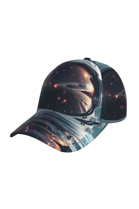 Unisex Astronaut Helmet Reflections Pattern Baseball Cap Unisex Washed Classic Adjustable Hat