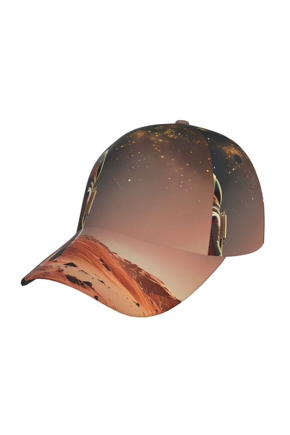 Unisex Astronaut On Mars A Pattern Baseball Cap Unisex Washed Classic Adjustable Hat