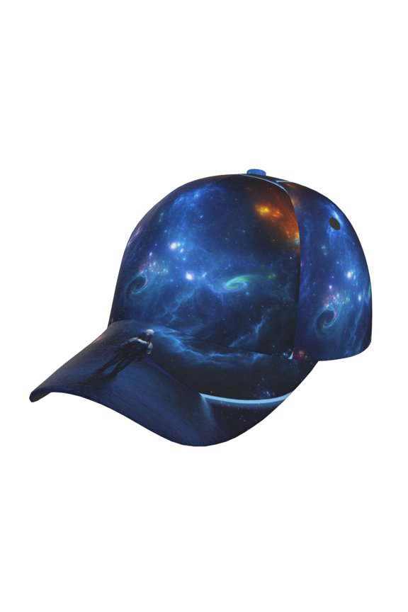 Unisex Astronaut Pattern Baseball Cap Unisex Washed Classic Adjustable Hat