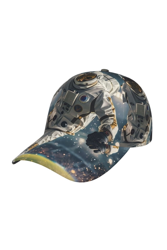 Unisex Astronaut Soccer Field Pattern Baseball Cap Unisex Washed Classic Adjustable Hat