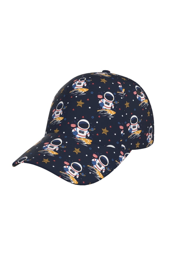 Unisex Astronaut Surfing Pattern Baseball Cap Unisex Washed Classic Adjustable Hat