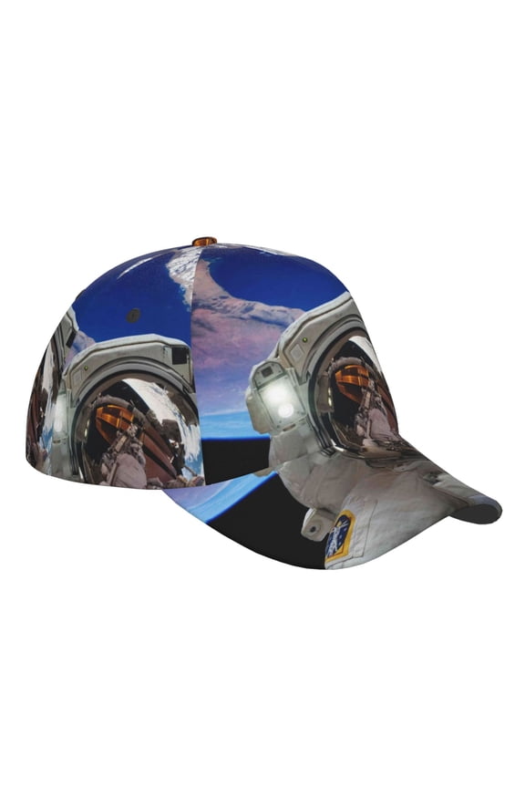 Unisex Astronaut in Outer Space Pattern Baseball Cap Unisex Washed Classic Adjustable Hat