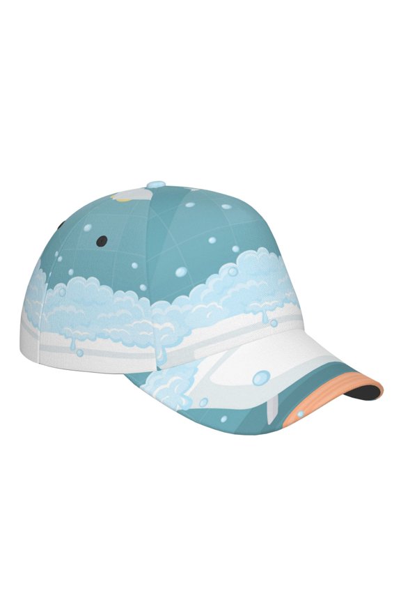 Unisex Bathtub with Soap Bubbles Pattern Baseball Cap Unisex Washed Classic Adjustable Hat