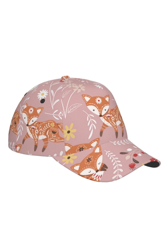Unisex Beautiful Fox Pattern Baseball Cap Unisex Washed Classic Adjustable Hat