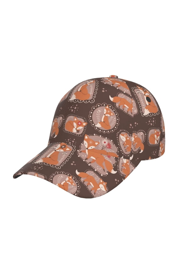 Unisex Beautiful Fox Pattern Baseball Cap Unisex Washed Classic Adjustable Hat