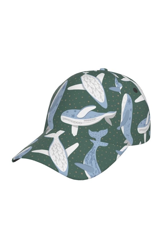 Unisex Beautiful Whales Pattern Baseball Cap Unisex Washed Classic Adjustable Hat