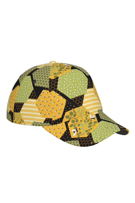 Unisex Bee honey Pattern Baseball Cap Unisex Washed Classic Adjustable Hat